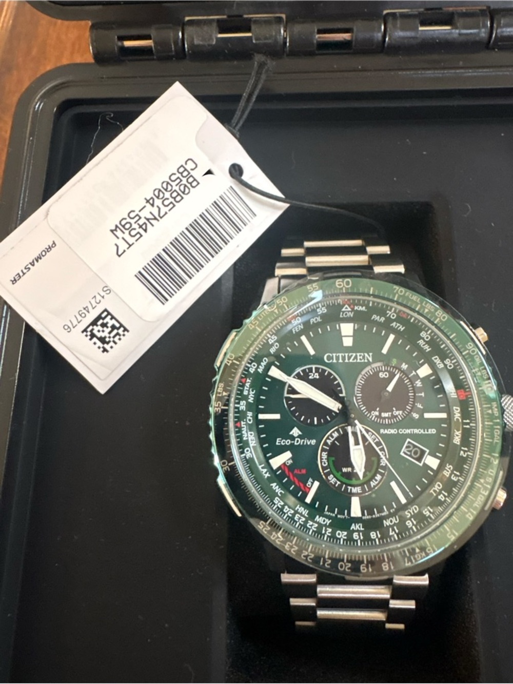 Citizen Green Dial Stainless Steel Chronograph Watch - Picture 3 of 3